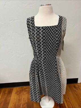 Liz Alig Reversible Handwoven Ikat Tilly Sleeveless Dress Size Medium